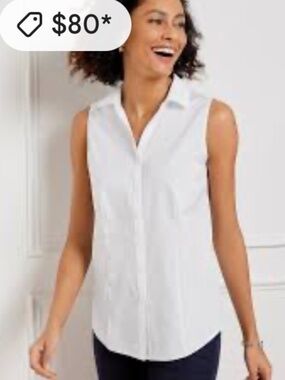 Talbots Non-Iron Sleeveless Perfect Shirt, Size 14P